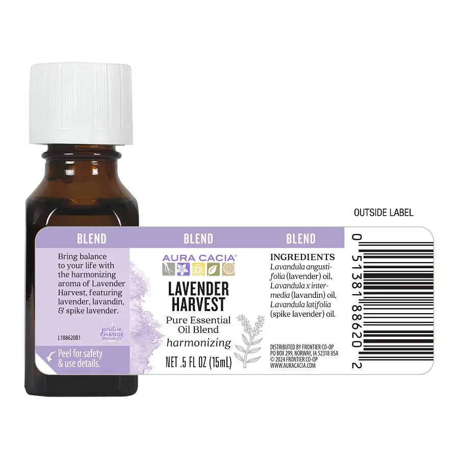 AURA CACIA LAVENDER HARVEST ESSENTIAL OIL BLEND 0.5 FL. OZ.