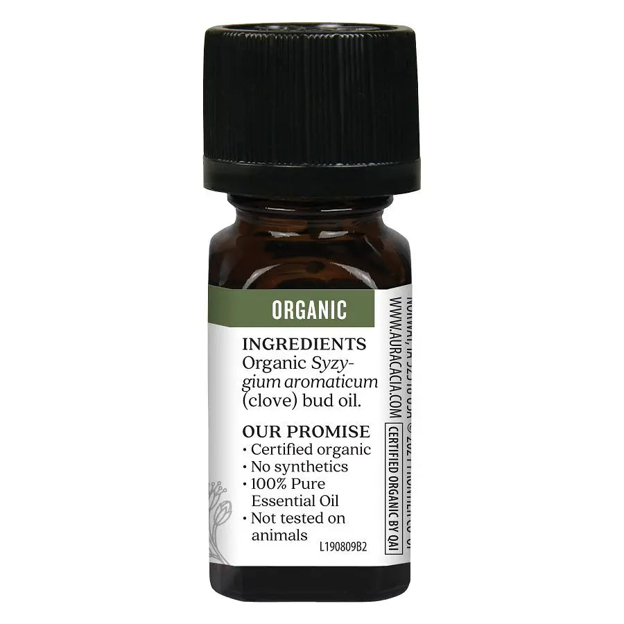 AURA CACIA ORGANIC CLOVE BUD ESSENTIAL OIL 0.25 FL. OZ.