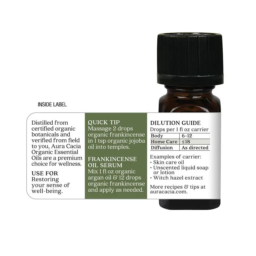 Aura Cacia - Organic Essential Oil - Frankincense - .25 Fl Oz
