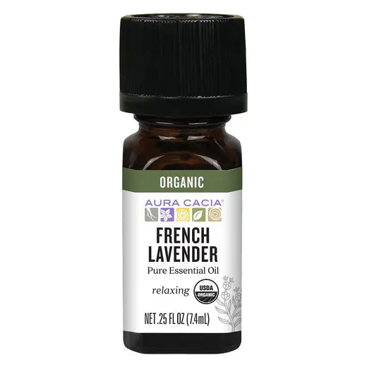 AURA CACIA ORGANIC FRENCH LAVENDER ESSENTIAL OIL 0.25 FL. OZ