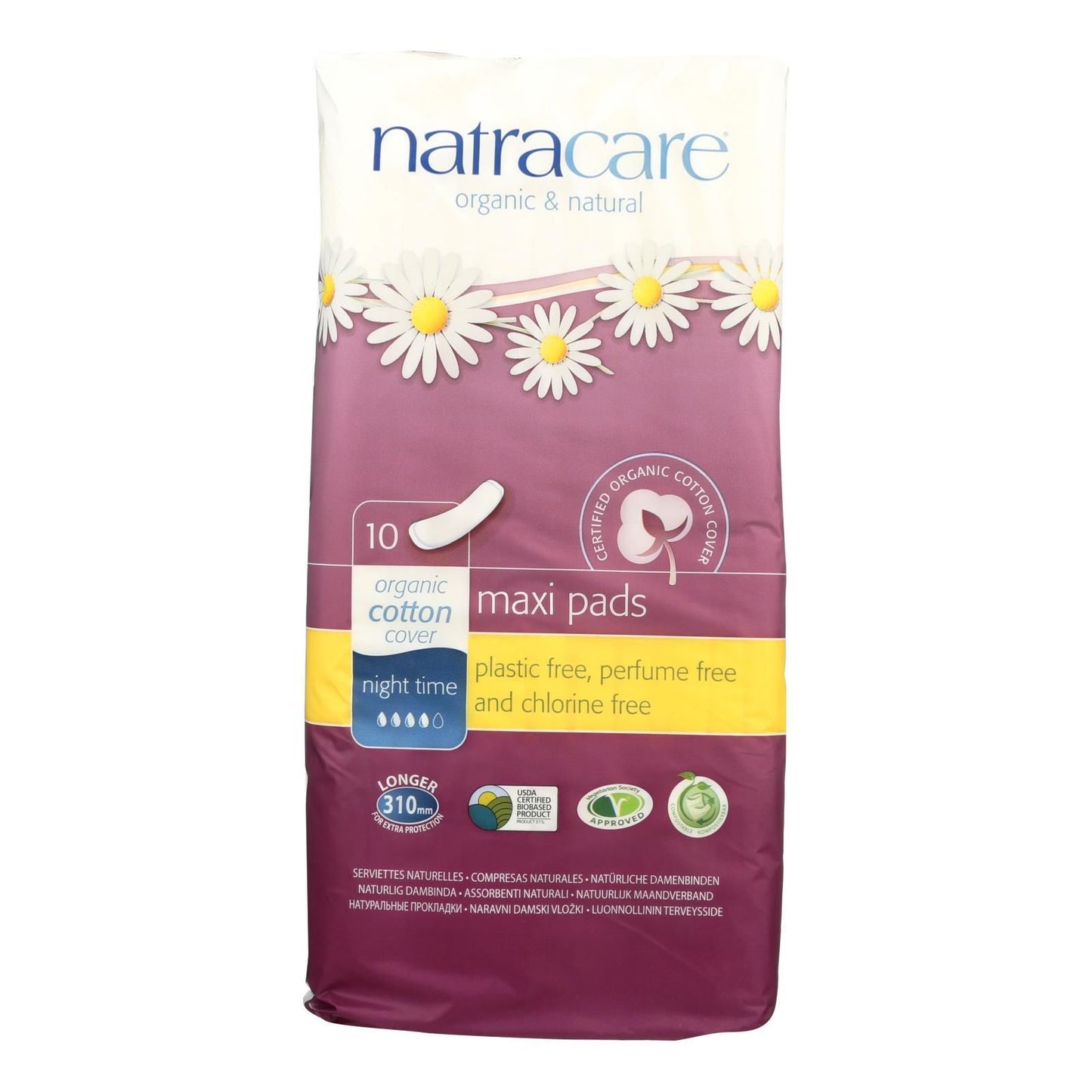 Natracare Night Time Overnight Pads (1x10 CT)