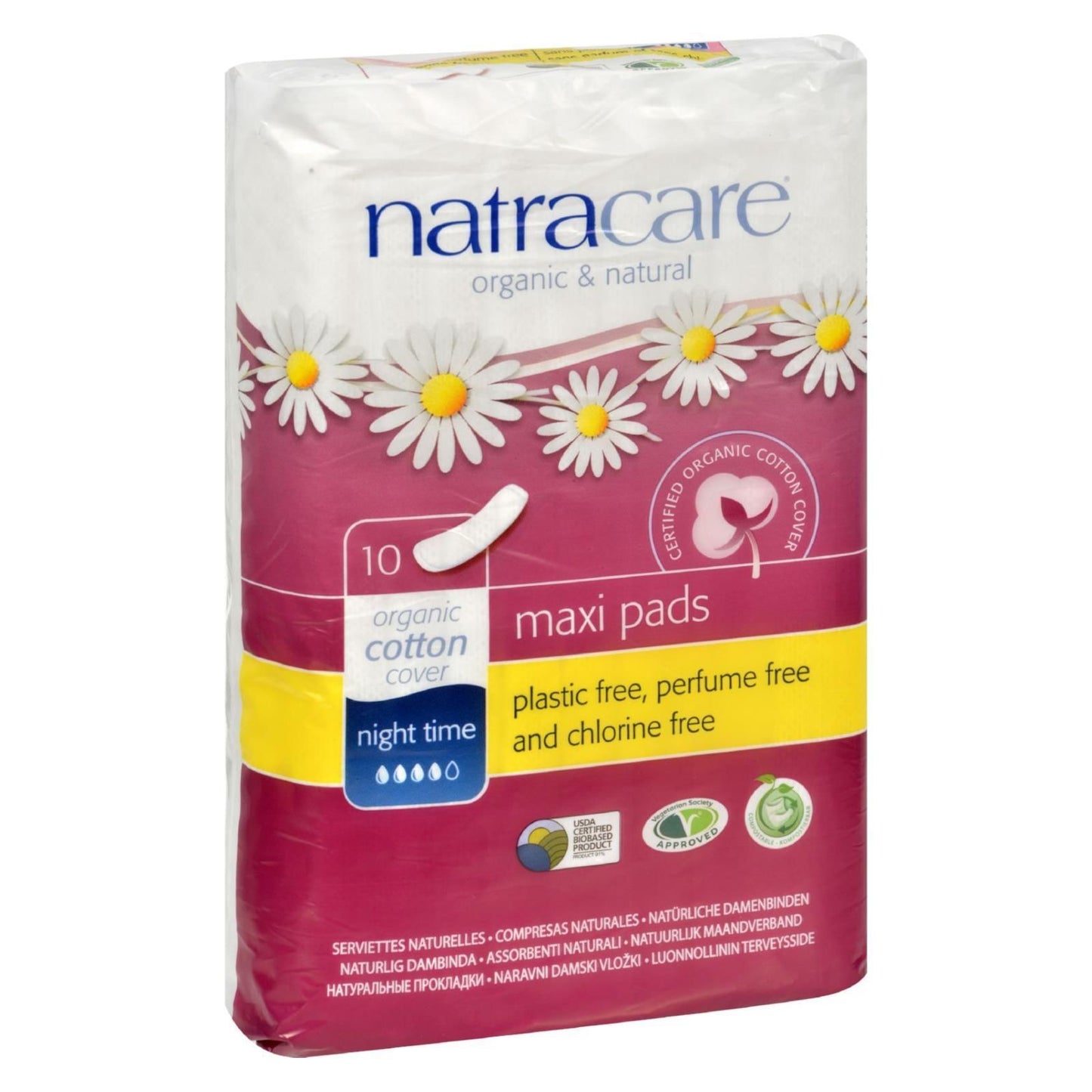 Natracare Night Time Overnight Pads (1x10 CT)