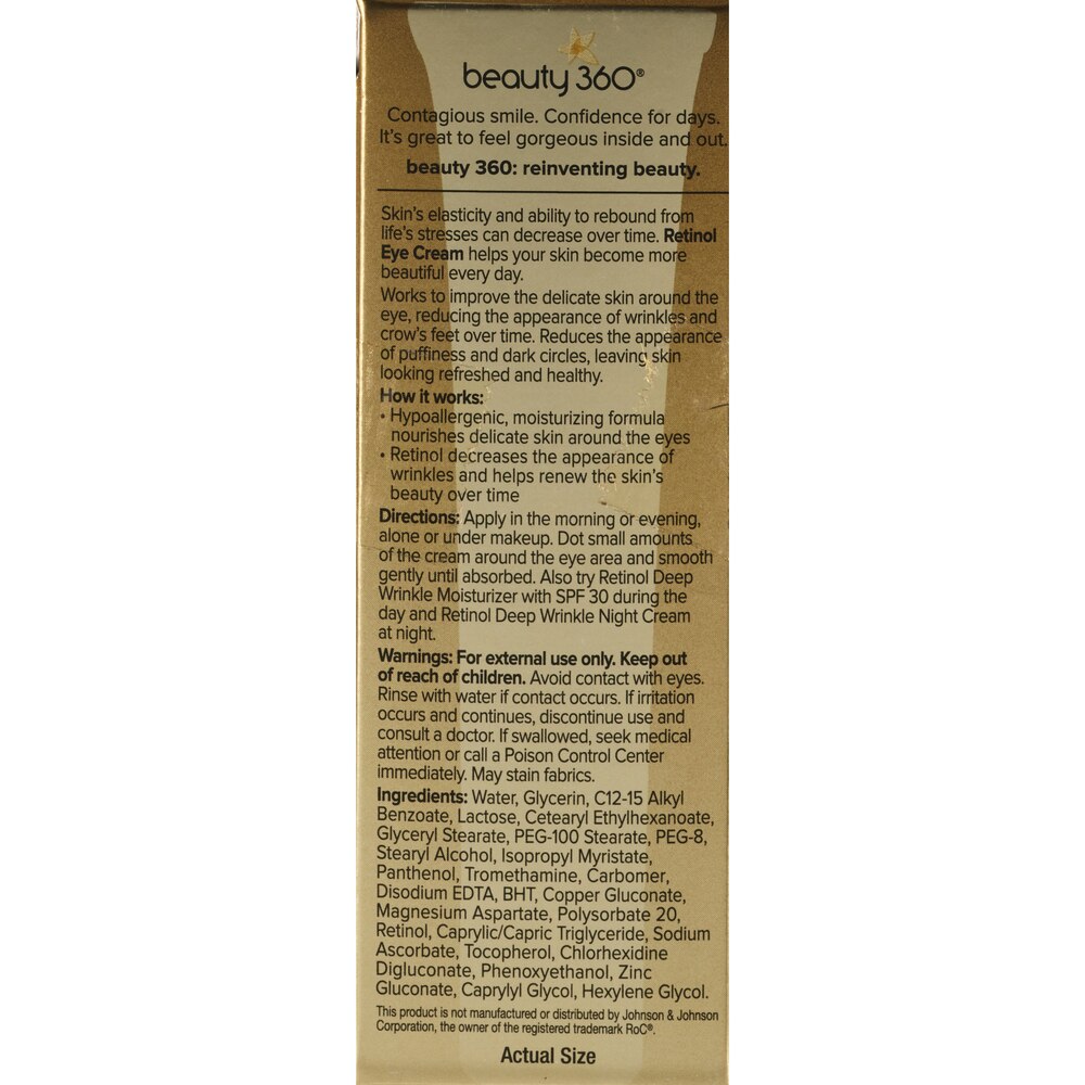 Beauty 360 Retinol Eye Cream free Paraben & Phthalate 05 oz