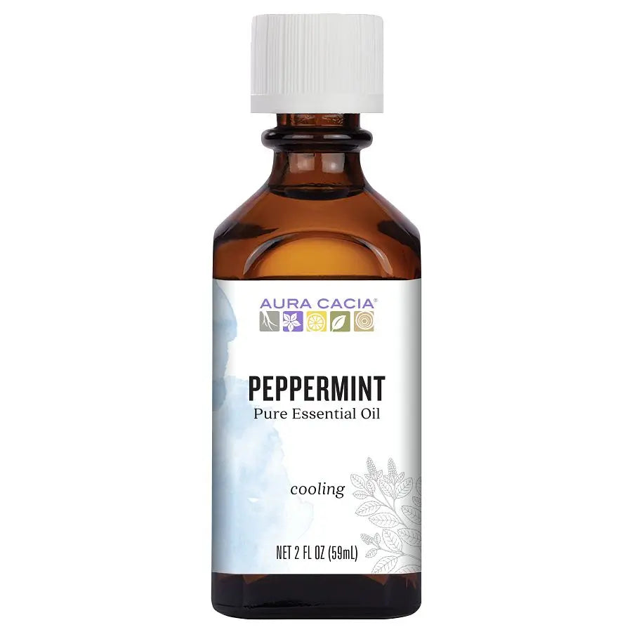 AURA CACIA PEPPERMINT ESSENTIAL OIL 2 FL. OZ.