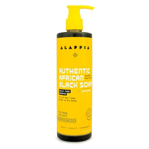 Alaffia Authentic African Black Soap Scalp Care Shampoo - Tea Tree Mint -- 12 fl oz