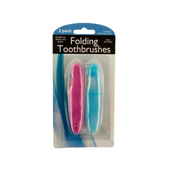 Case of 24 - Folding Travel Toothbrushes