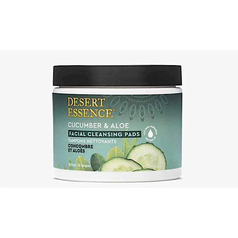 Desert Essence, Facial Cleansing Pads Cucumber + Aloe, 50 Pads