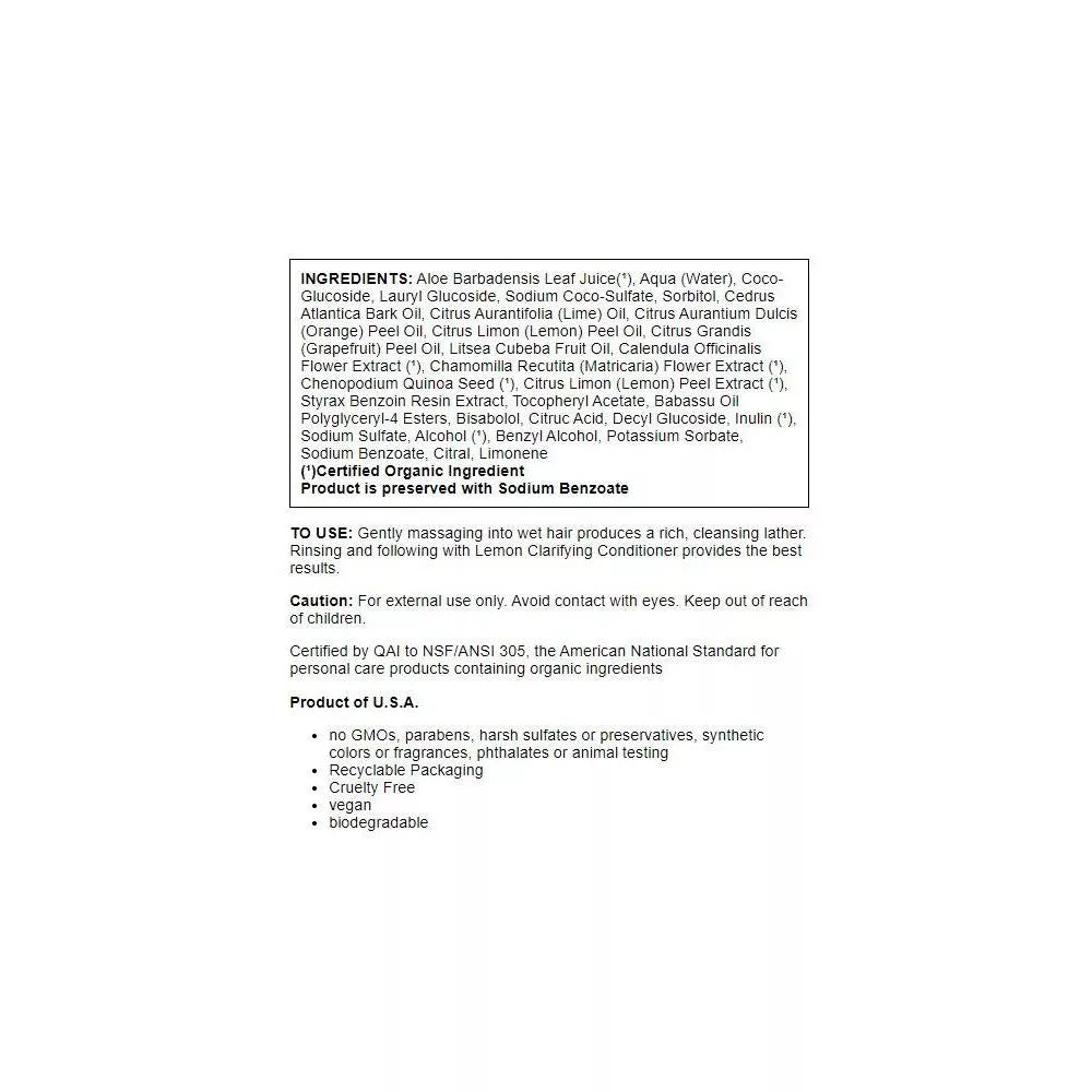 Avalon Clarifying Lemon Shampoo (1x11 Oz)