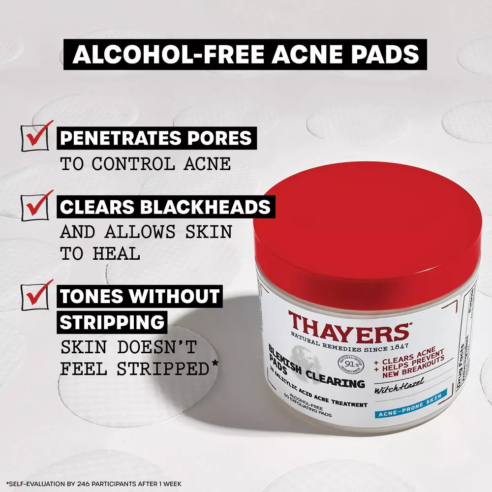 Thayers Natural Remedies Witch Hazel Blemish Pads - 60ct
