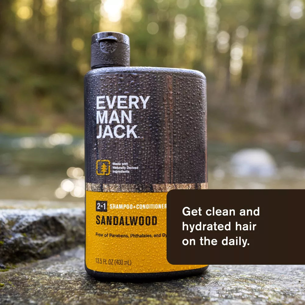 Every Man Jack Men's 2-in-1 Shampoo + Conditioner - Sandalwood - 13.5 fl oz