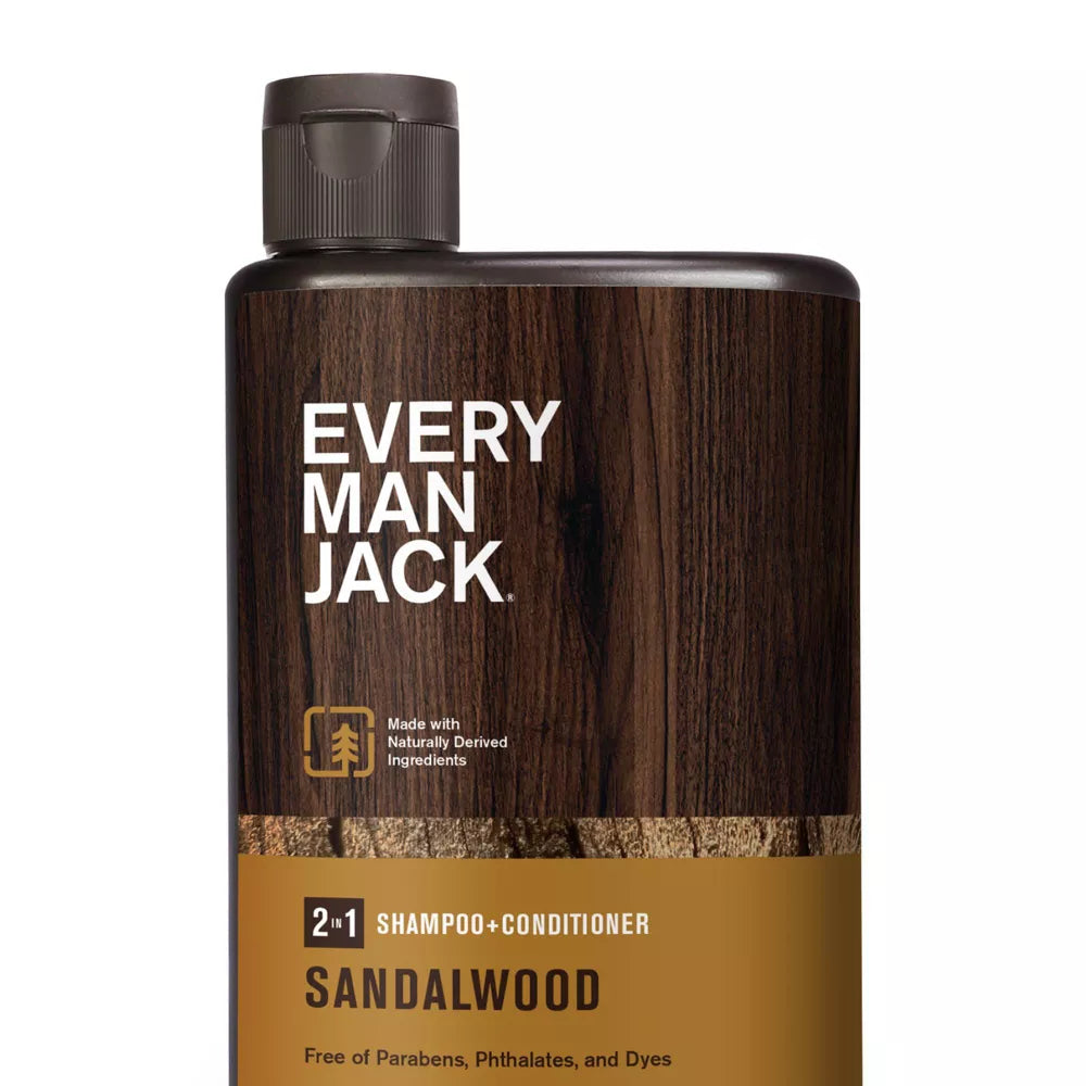 Every Man Jack Men's 2-in-1 Shampoo + Conditioner - Sandalwood - 13.5 fl oz