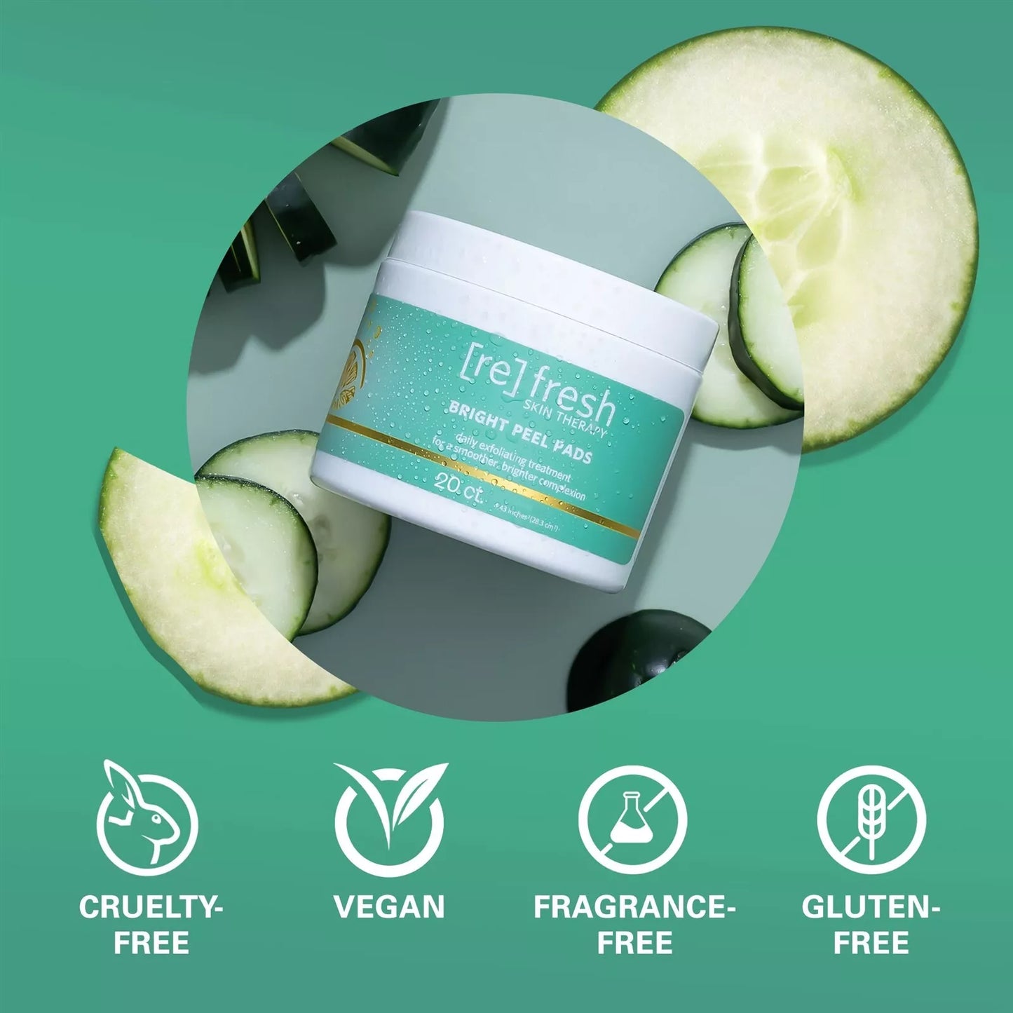 Refresh Skin Therapy Bright Peel Pads - 20 ct