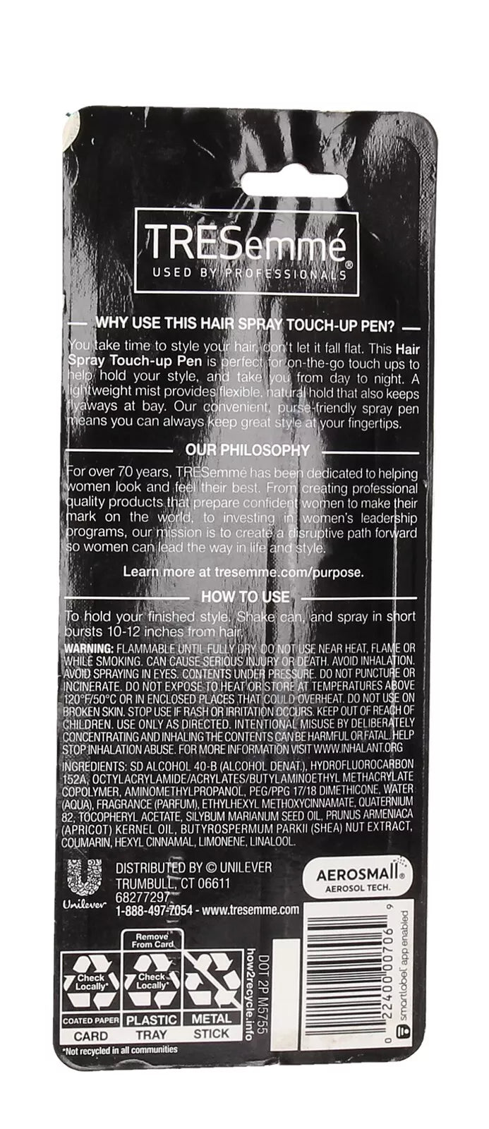 Tresemme Hair Spray Flexible Hold Touch Up Hair Spray Pen Net WT 0.4 Oz