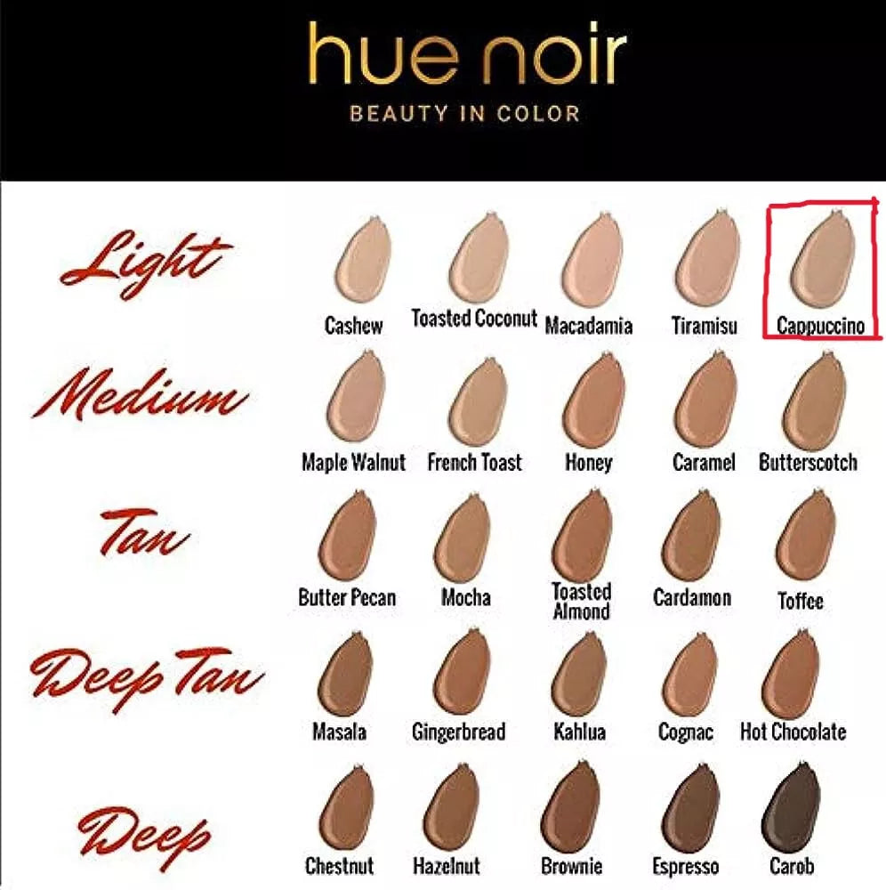 Hue Noir True Hues Flawless Foundation CAPPUCCINO 078 1 fl oz B-4 2-pack