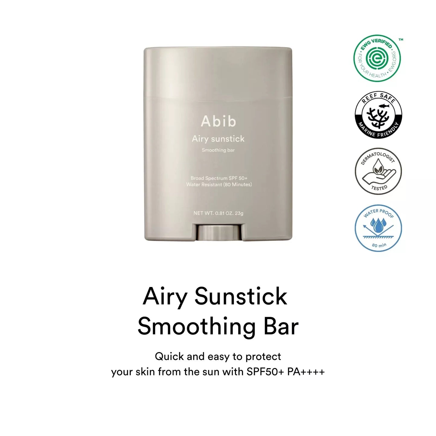 Abib Airy Sunstick Smoothing Bar SPF50 Non-Sticky Matte Finish Sun Protection