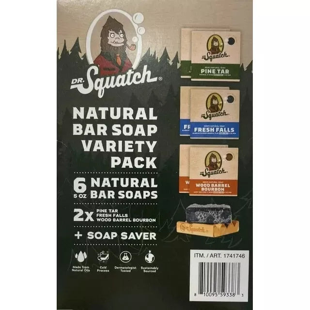 Dr. Squatch Natural Bar Soap, Variety Pack 5.0 oz., 6 pk