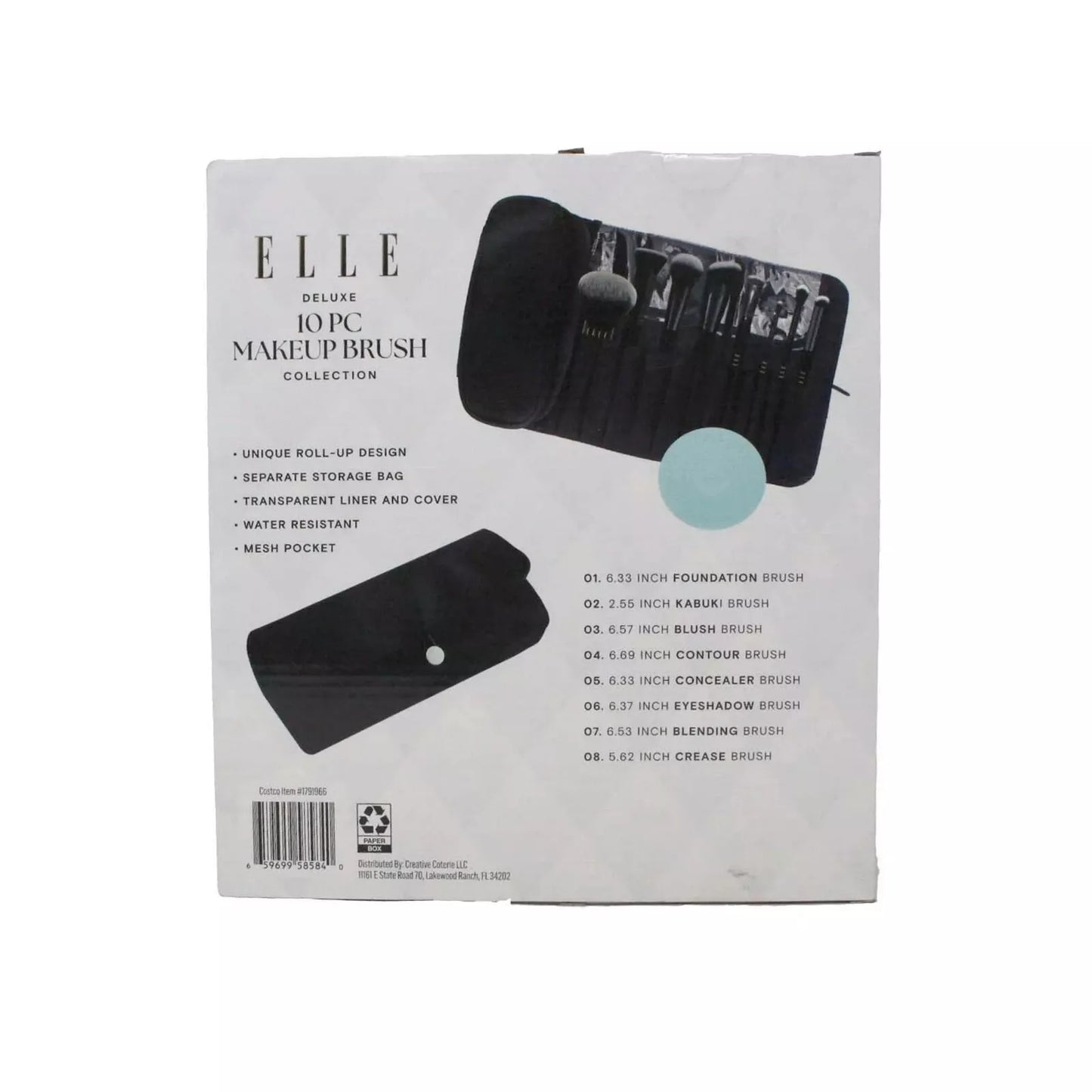 Elle Deluxe 10 Piece Makeup Brush Collection W/ Bonus Brush Cleaner
