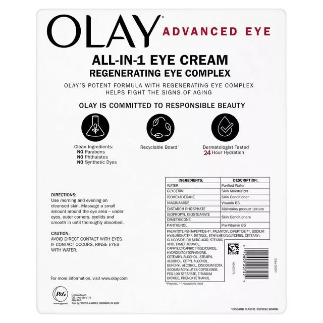 Olay Advanced Eye Cream, 0.5 oz (Pack of 2) (1.0oz)