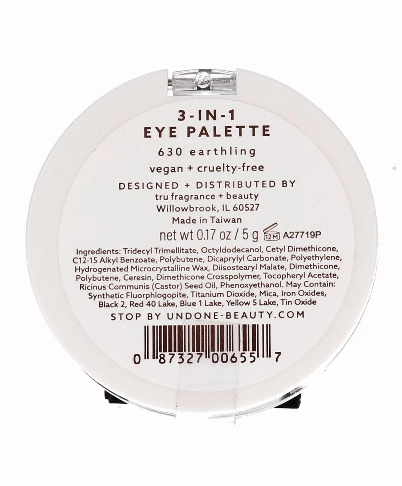 Undone Beauty 3 in 1 eye palette 630 earthling primer shadow liner 0.17oz