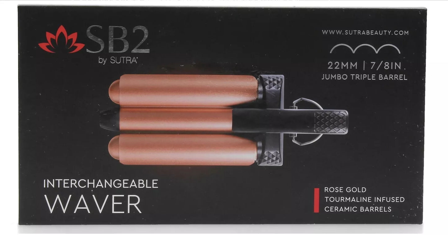 Sutra SB2 Interchangeable Styler Waver Jumbo Triple Barrel Rose Gold