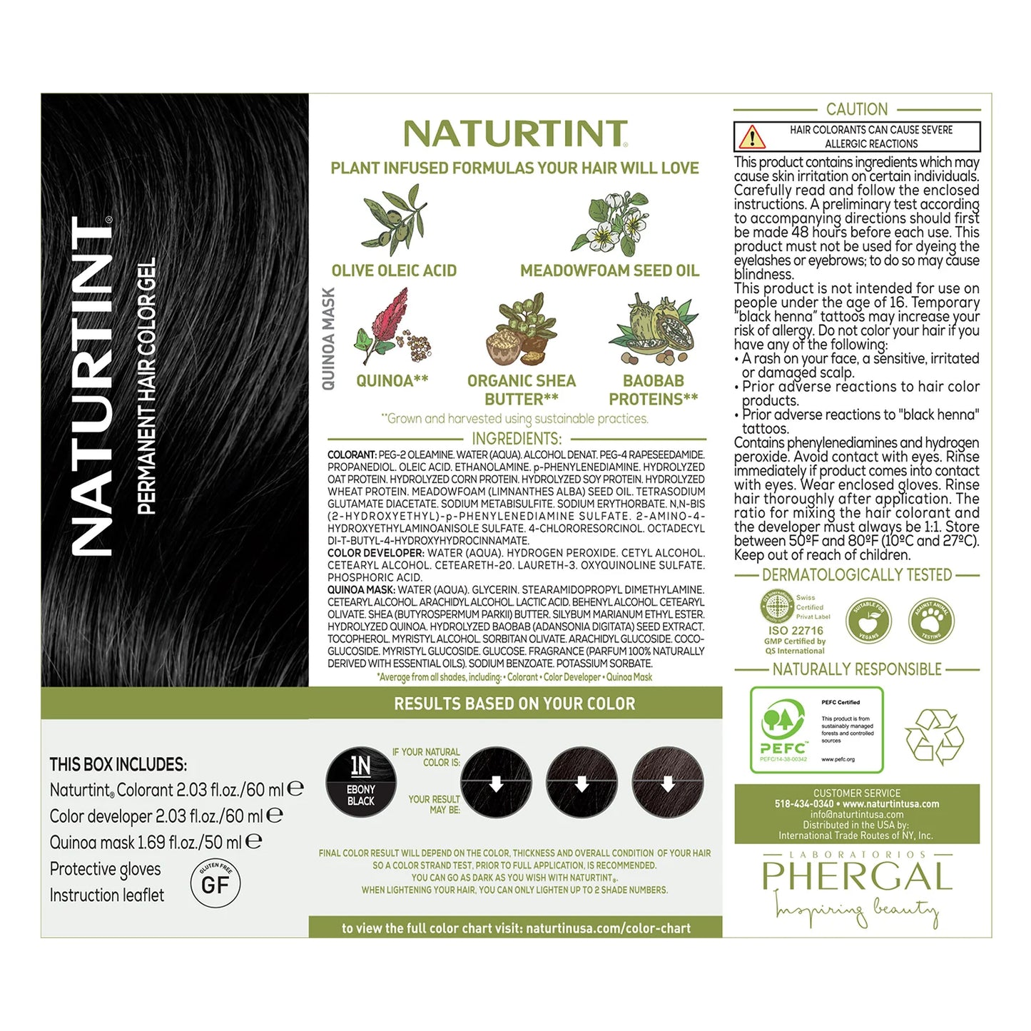 Naturtint 1n Black Ebony Hair Color (1xKit)
