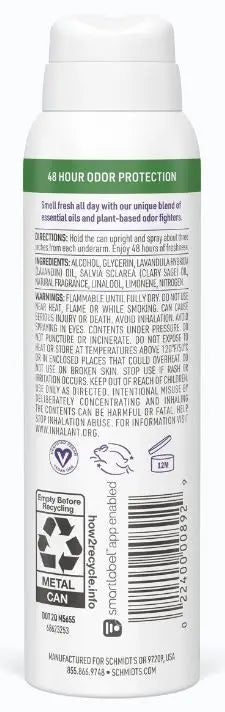 Schmidt's Clean Powder Deodorant Spray, 3.2 oz.