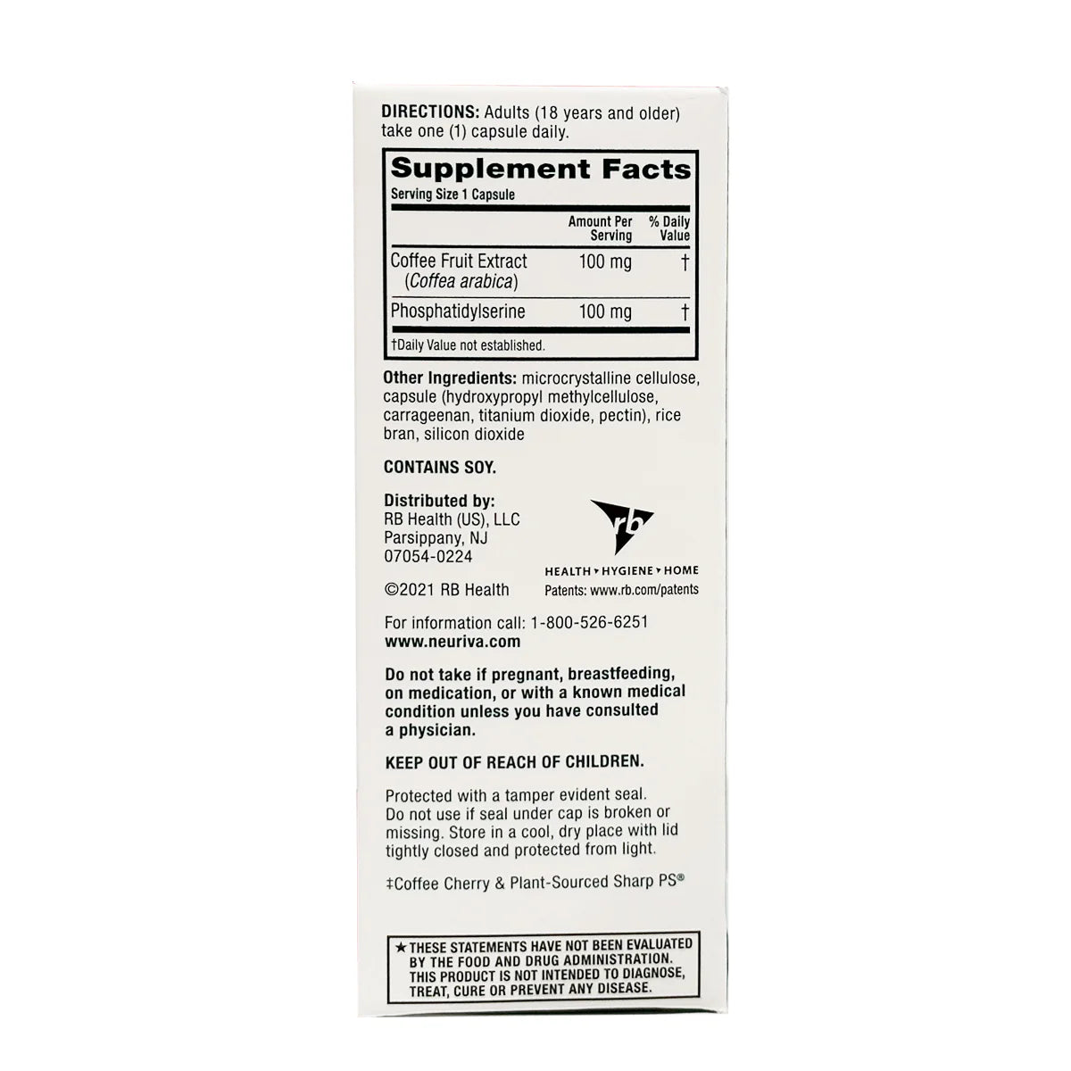 NEURIVA Brain Supplement Original, 42 Capsules