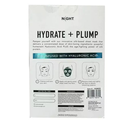 Night Skincare Hyaluronic Acid Anti-Aging Silk Sheet Masks, 20 Pack