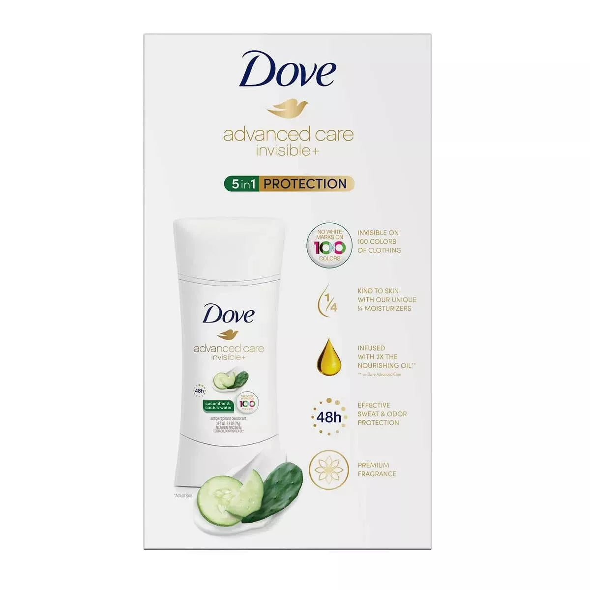 Dove Advanced Care Invisible+ Antiperspirant Deodorant Stick 4pack