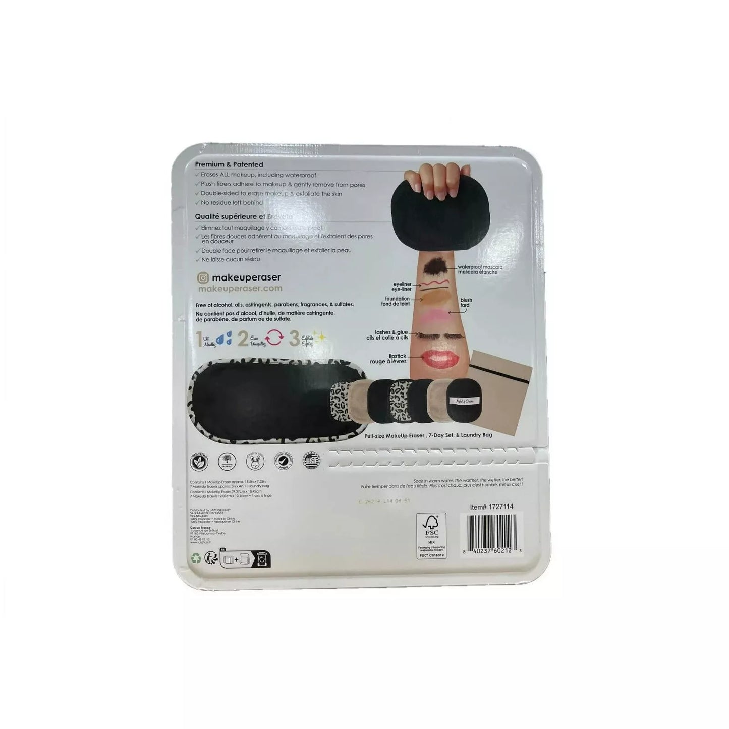 Makeup Eraser full size, 7 day set & Laundry Bag